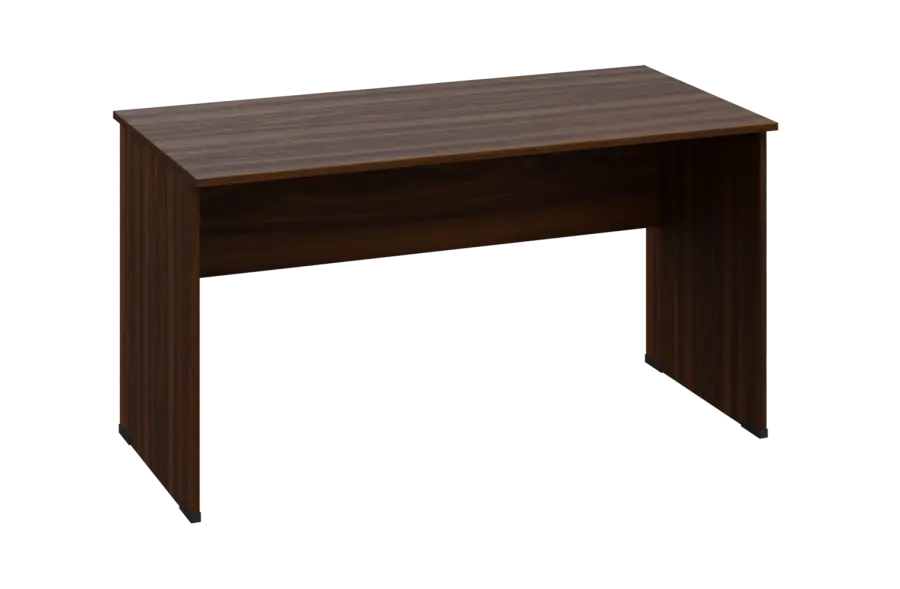 EPL 27 - 14 stůl kancelářský, dřevěná podnož, deska 25 mm, široký 1400 mm, ořech královský